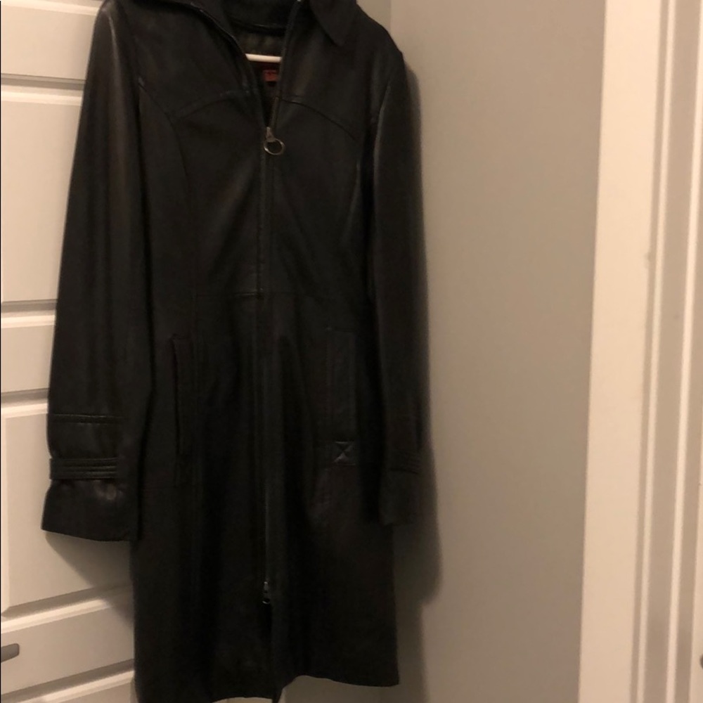 Long leather jacket